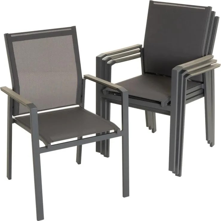 Kerti szék készlet  90 x 56,5 x 59,5 cm 4 db szürke