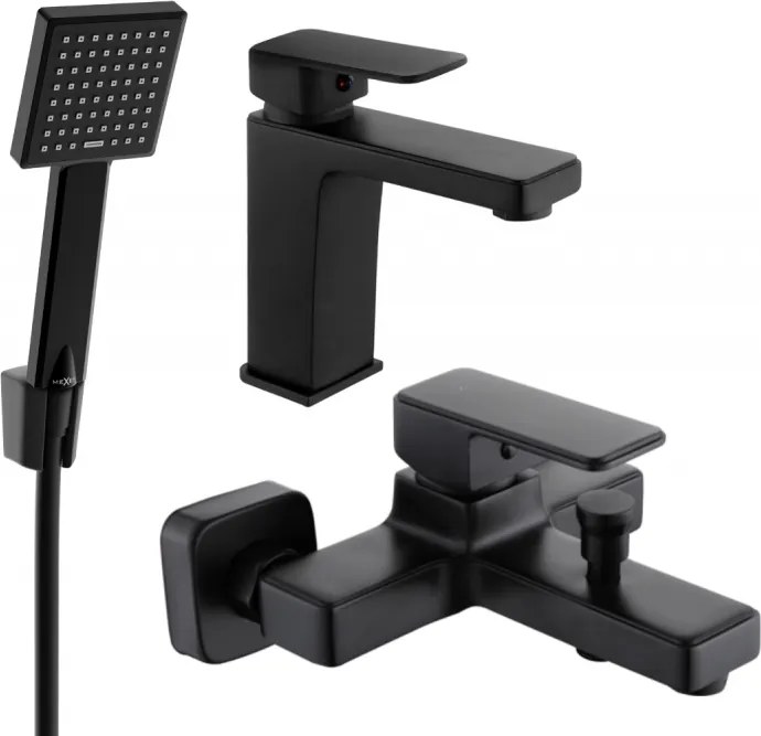 Mexen Cetus R45 fürdőkád készlet, fekete - 744303R45-70