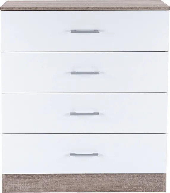Miami komód 4 fiókos 80x92 cm fehér-yorki tölgy