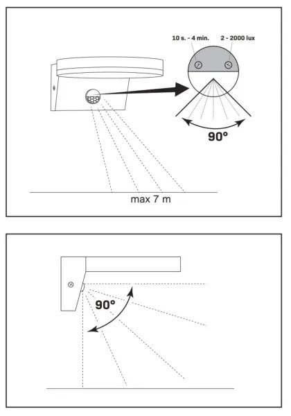 LED Kültéri fali lámpa érzékelővel TESA LED/10W/230V IP54 fekete