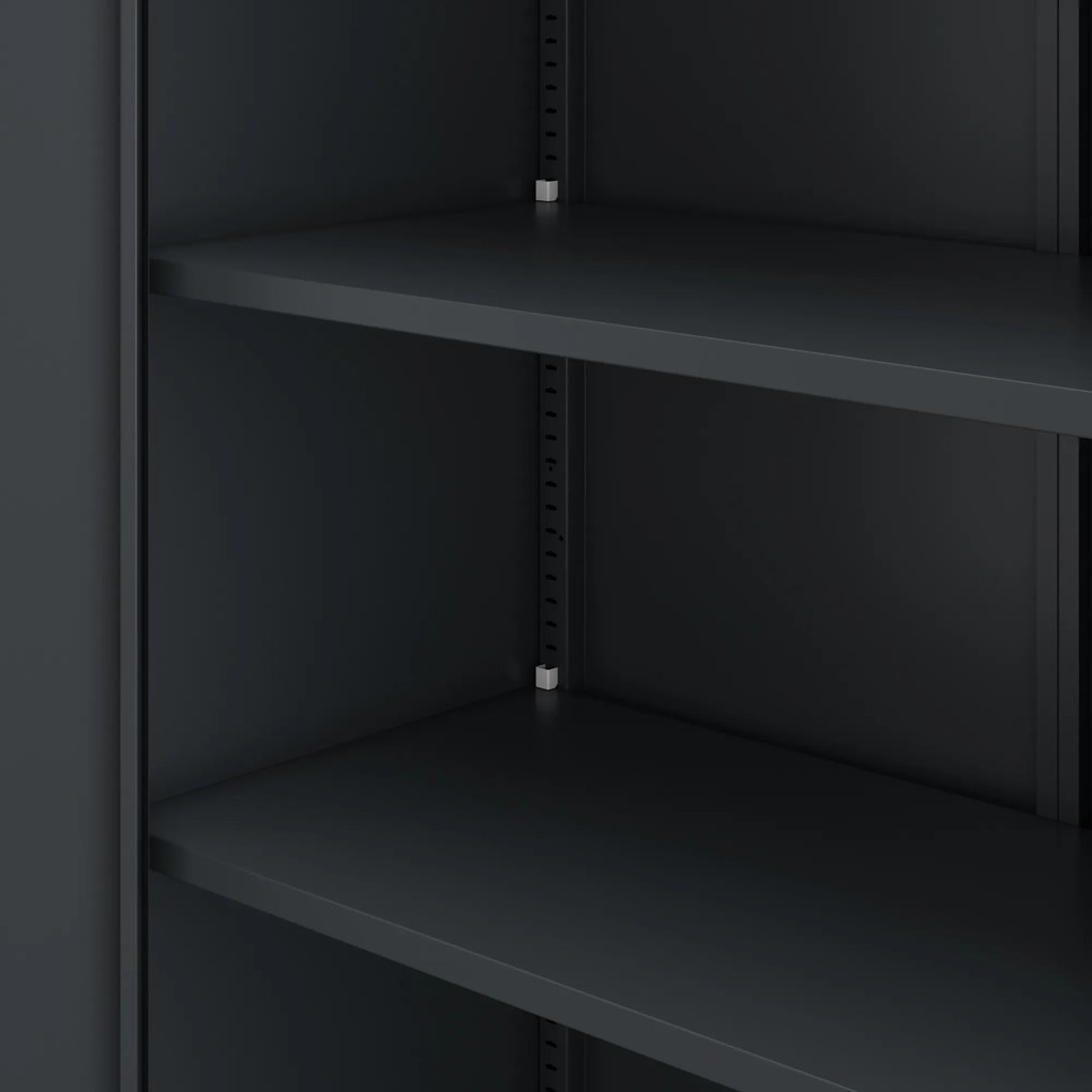 4 polcos fém irodai szekrény, antracit, 1750x800x400 mm: JAN Compact