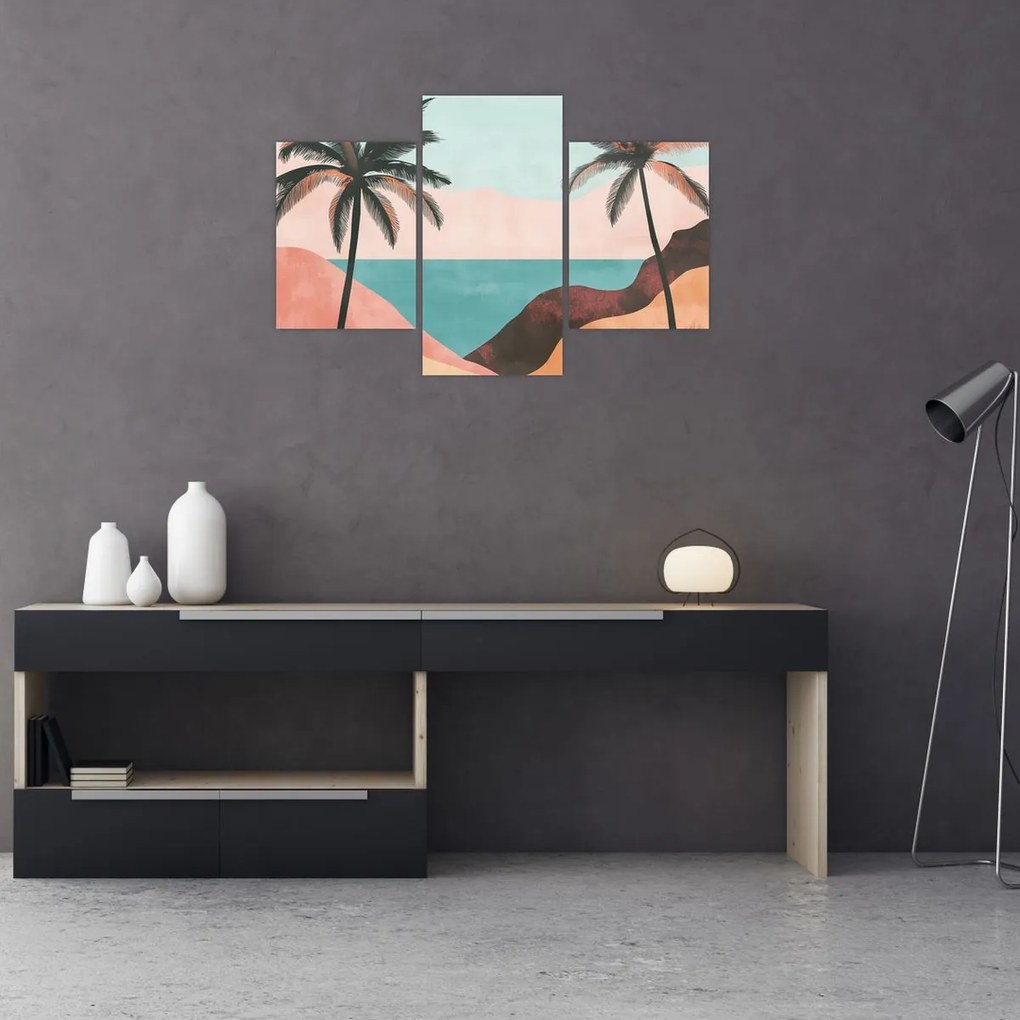 Kép - Pálmafák a tengernél (90x60 cm)