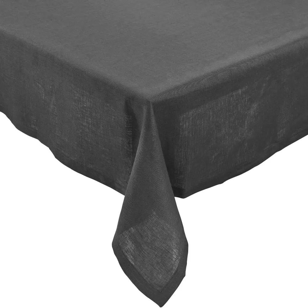 PLAIN & NOBLE lenvászon asztalterítő, antracit szürke 250 x 150cm