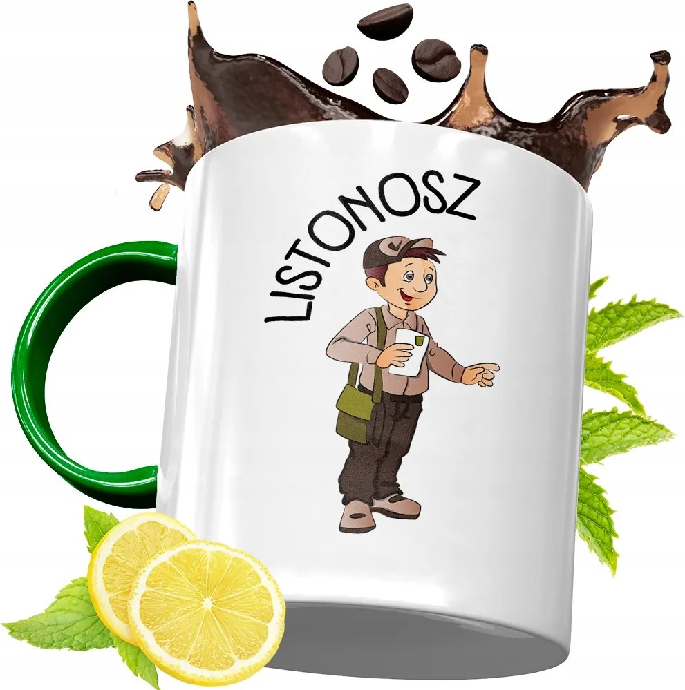 Zöld Bögre Postásnak Születésnapi Ajándék Nyomtatott Fényképpel