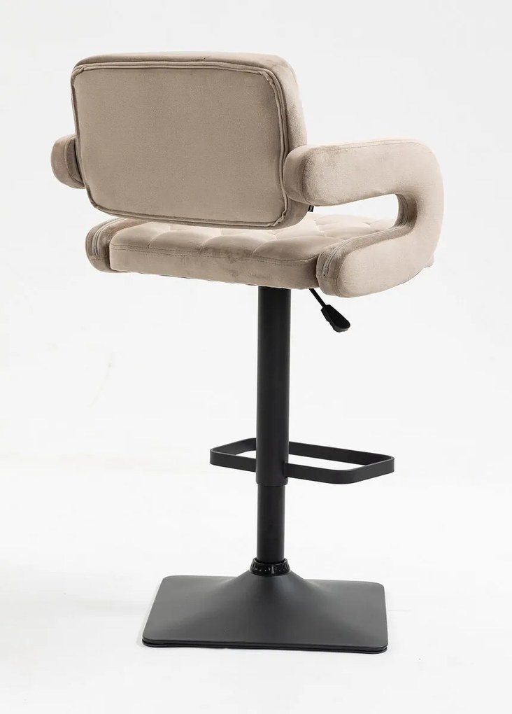 HR8403KW Latte modern velúr szék fekete lábbal