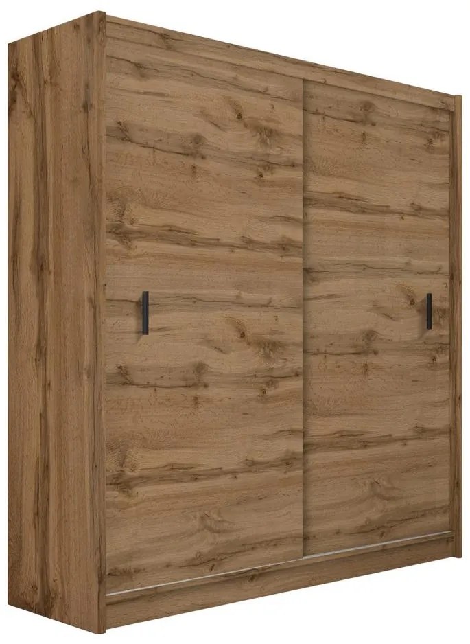 SAPHIRA tolóajtós szekrény 203x215 cm, wotan tölgy kivitel