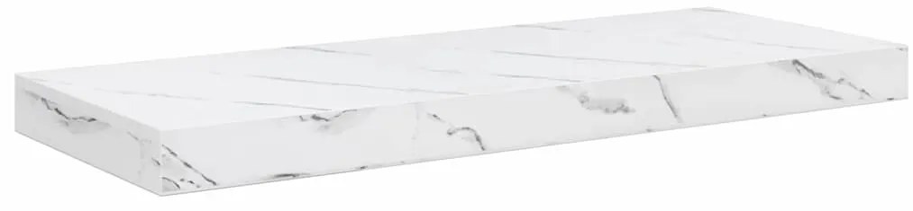 Falpolc tárolóval 4 pcs Fehér márvány 50 x 23 x 4 cm Faanyag