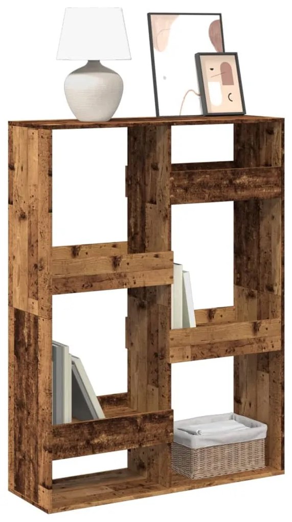 antik fa színű szerelt fa könyvespolc 100 x 33 x 135 cm