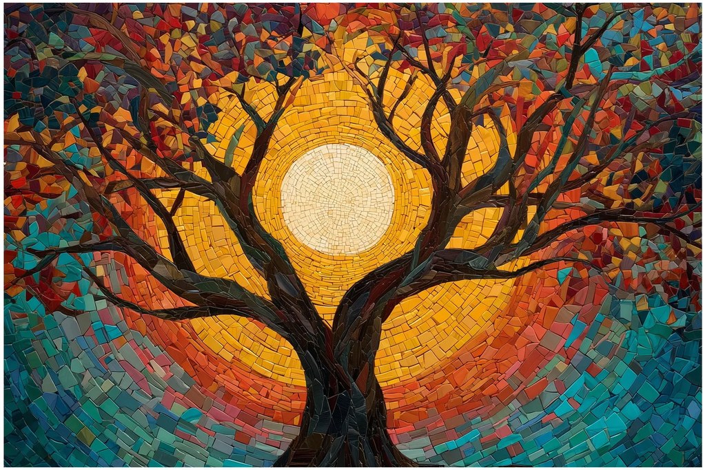 Kép - Nap az élet fájának koronájában (90x60 cm)