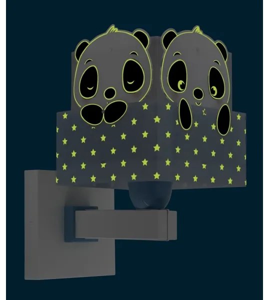 Dalber 63169T - Gyermek fali lámpa PANDA 1xE27/60W/230V kék