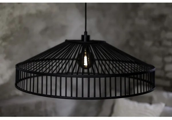 Markslöjd 108782 - Csillár zsinóron TAPA 1xE27/40W/230V fekete/bambusz