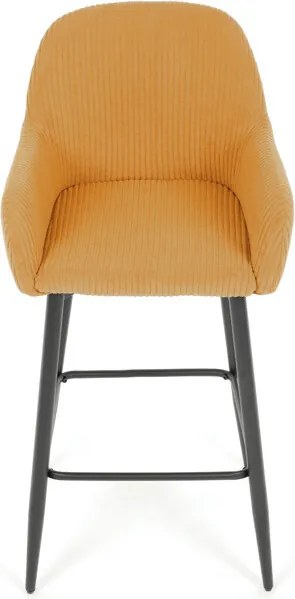 Barová židle, žlutá, látka,AUB-V4009 YEL6