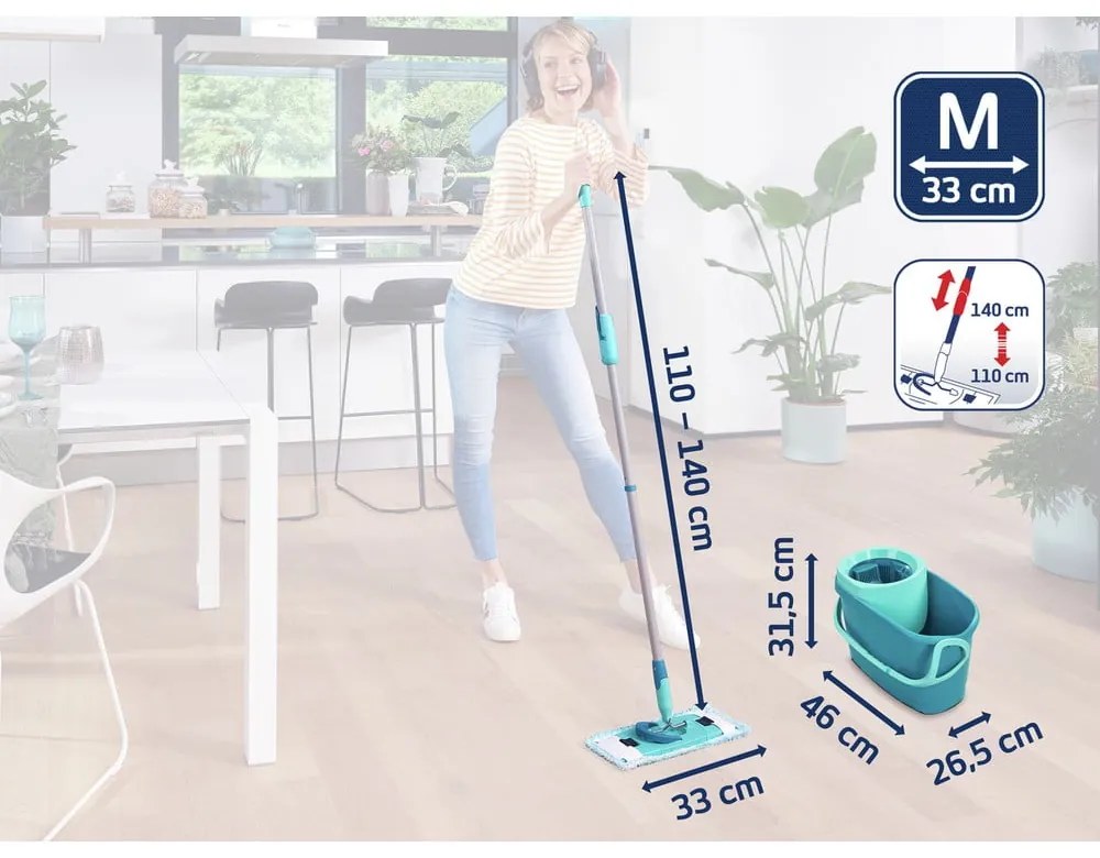 Felmosó vödörrel és tartalék felmosólappal Clean Twist M Ergo - LEIFHEIT