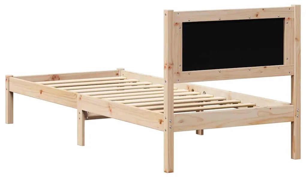 Ágykeret fejtámlával Fekete 75 x 190 cm szövet