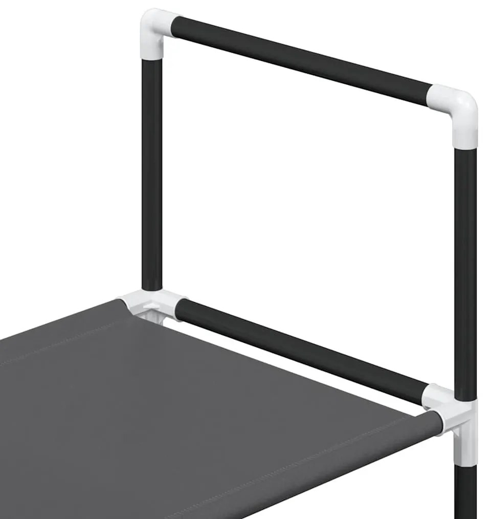 fekete nem szőtt szövetből cipőállvány 4 szintes 44x28x77 cm