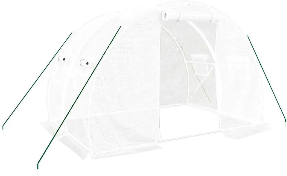 vidaXL fehér acélvázas melegház 6 m² 3 x 2 x 2 m