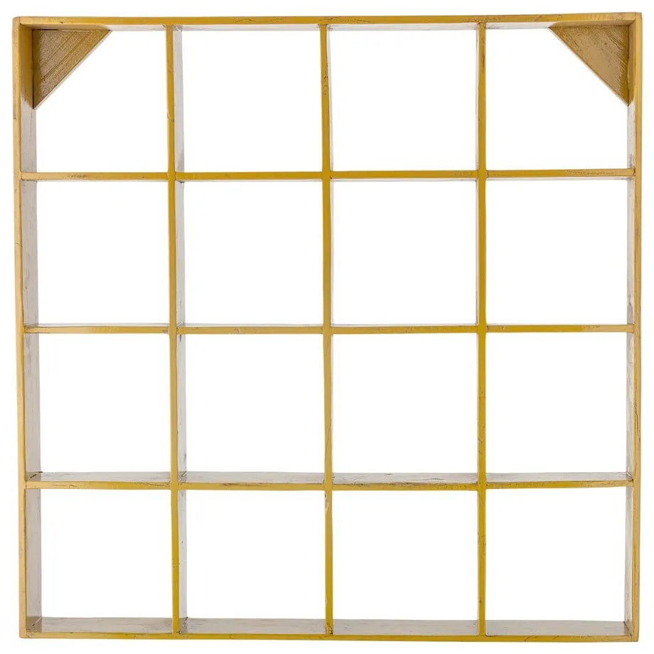 Sárga többszintes újrahasznosított fa fali polc 10 cm Bekka – Bloomingville