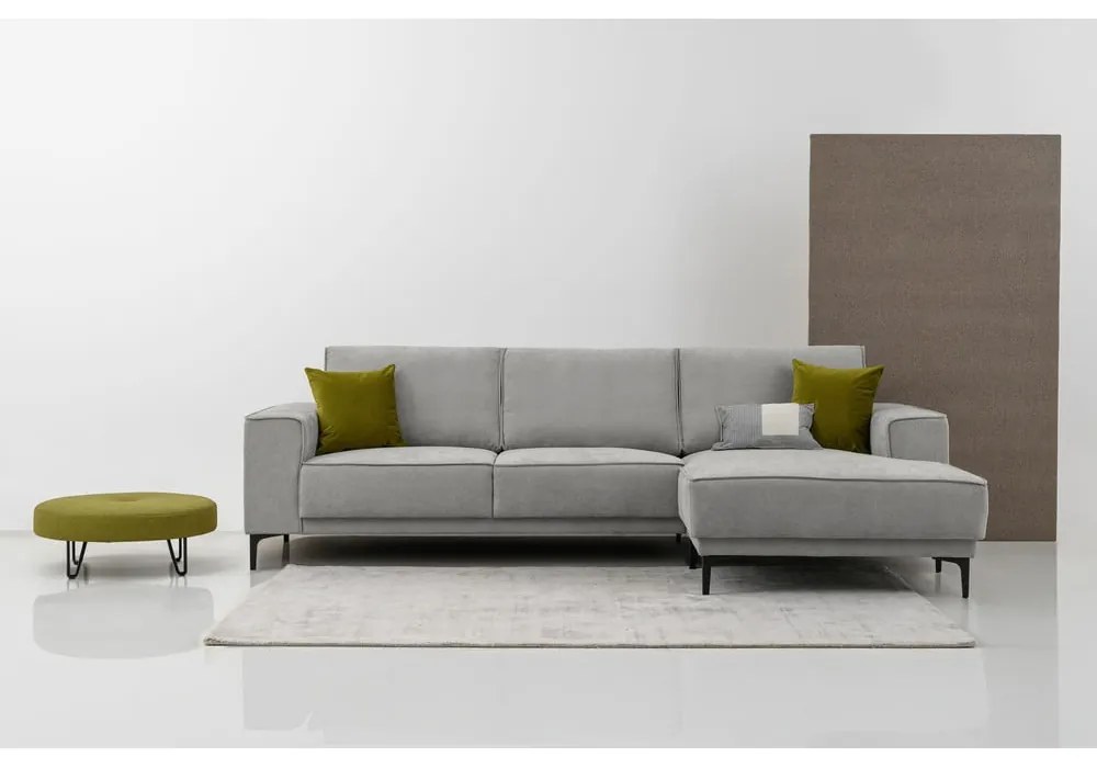 Szürke sarokkanapé (jobb oldali-heverő résszel) Copenhagen – Scandic