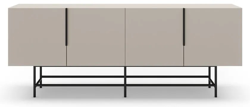 Krémszínű alacsony komód 200x77,5 cm Eldia – Marckeric