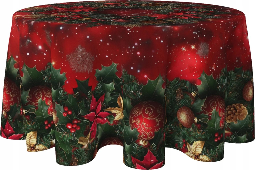 Abrosz Kerek Asztalra 150 CM Dekoratív Foltálló Karácsonyi Kör 356