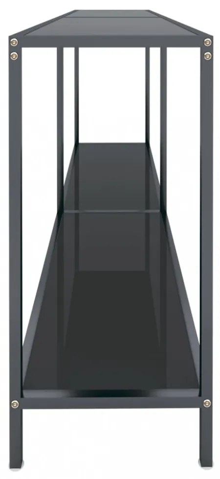 vidaXL fekete edzett üveg tálalóasztal 160 x 35 x 75,5 cm