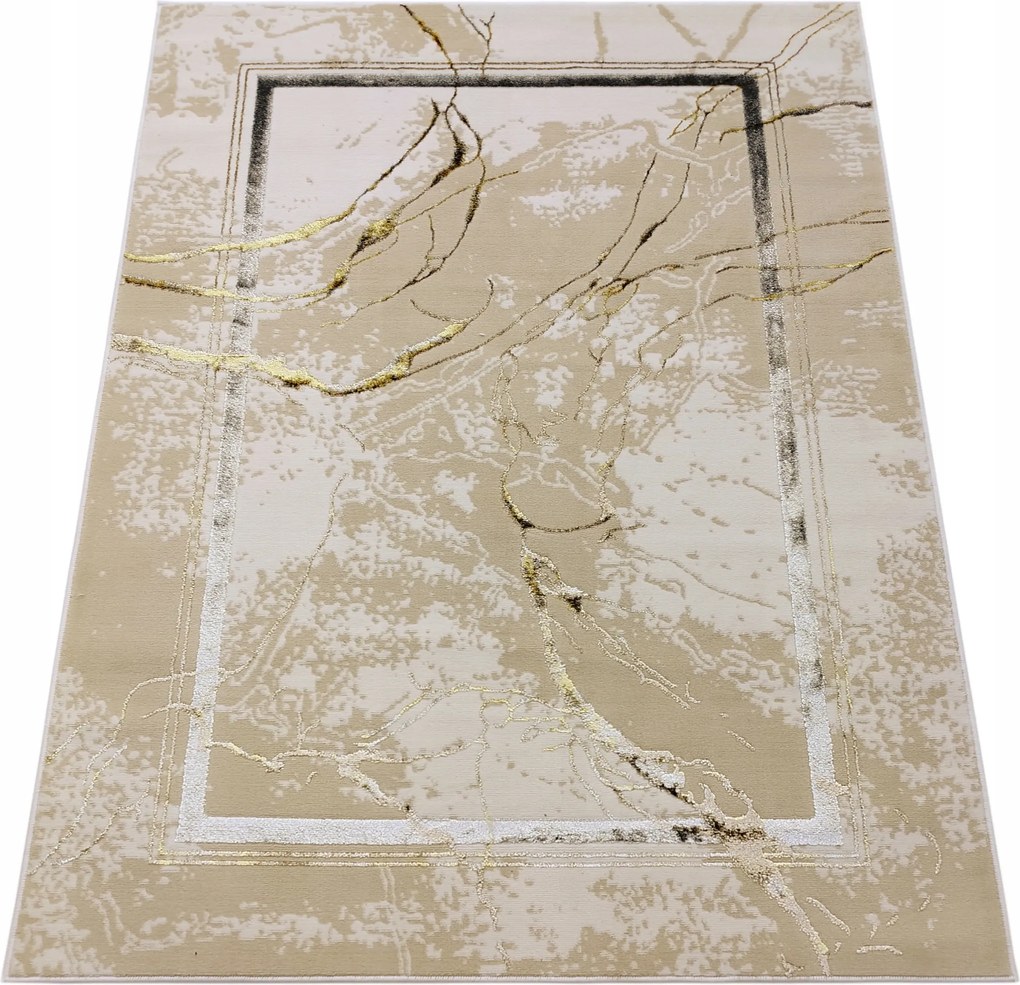 Szőnyeg 60x100 Bézs Ezüsttel És Arannyal Modern Glam Hálószoba Nappali