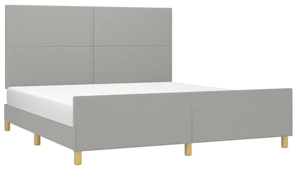 világosszürke szövet ágykeret matrac nélkül 180 x 200 cm