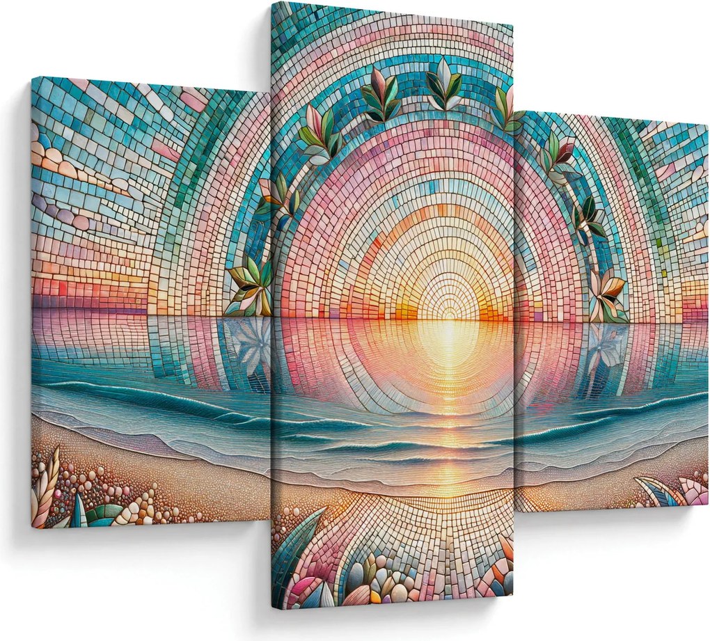 Kép – Naplemente mozaik (90x60 cm)