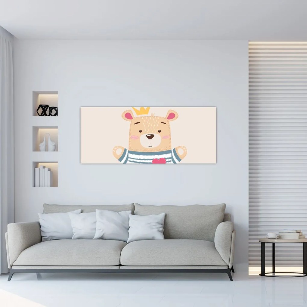 Kép - Teddy maci koronával (120x50 cm)