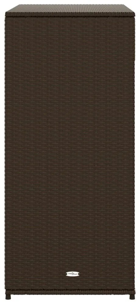 barna polyrattan kerti tárolószekrény 105 x 55 x 113 cm