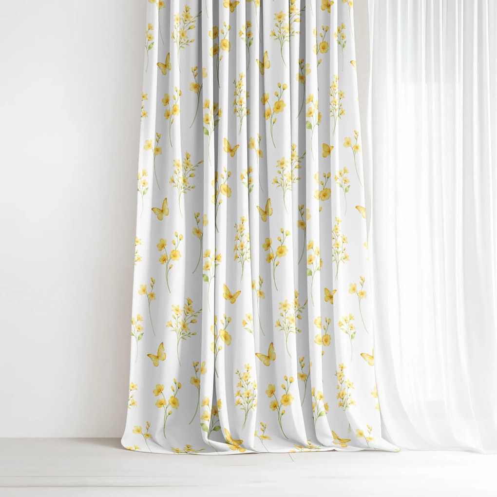 Goldea dekor függöny - sárga rét 200x150 cm