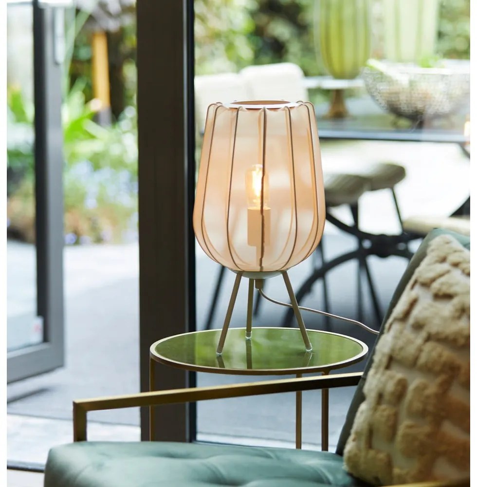 Krémszínű asztali lámpa (magasság 45 cm) Plumeria – Light &amp; Living