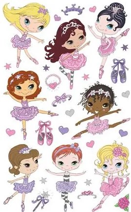 Matrica, papír, 1 ív, 76x120 mm, AVERY ZWECKFORM, Z-Design No.53221, balerina (AY53221)