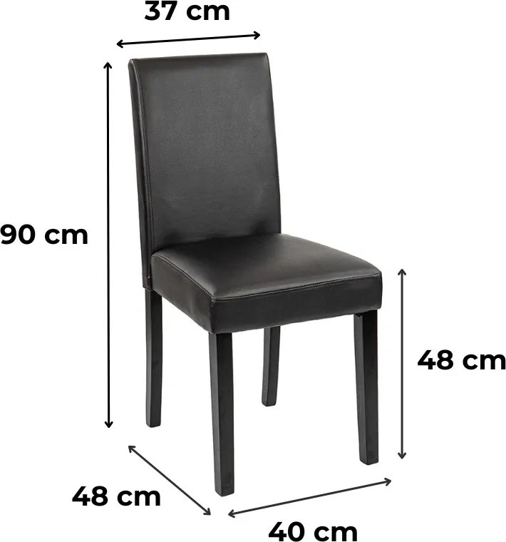 Kelly bőr étkezőszék fekete színben