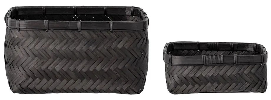 Bambusz tárolókosár szett 2 db-os 24x24x12 cm Donia – Bloomingville