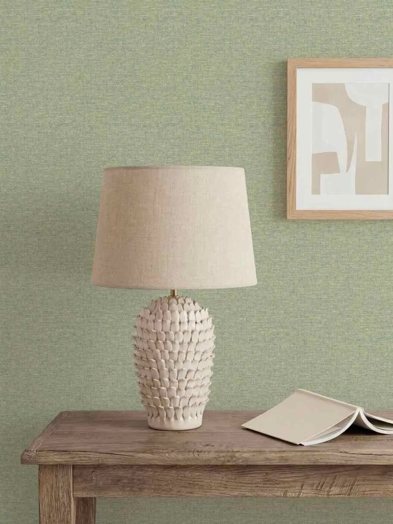 Esselle Home A La Mode Artisan Weave zöld egyszínű szövet hatású vlies tapéta – 100007EH