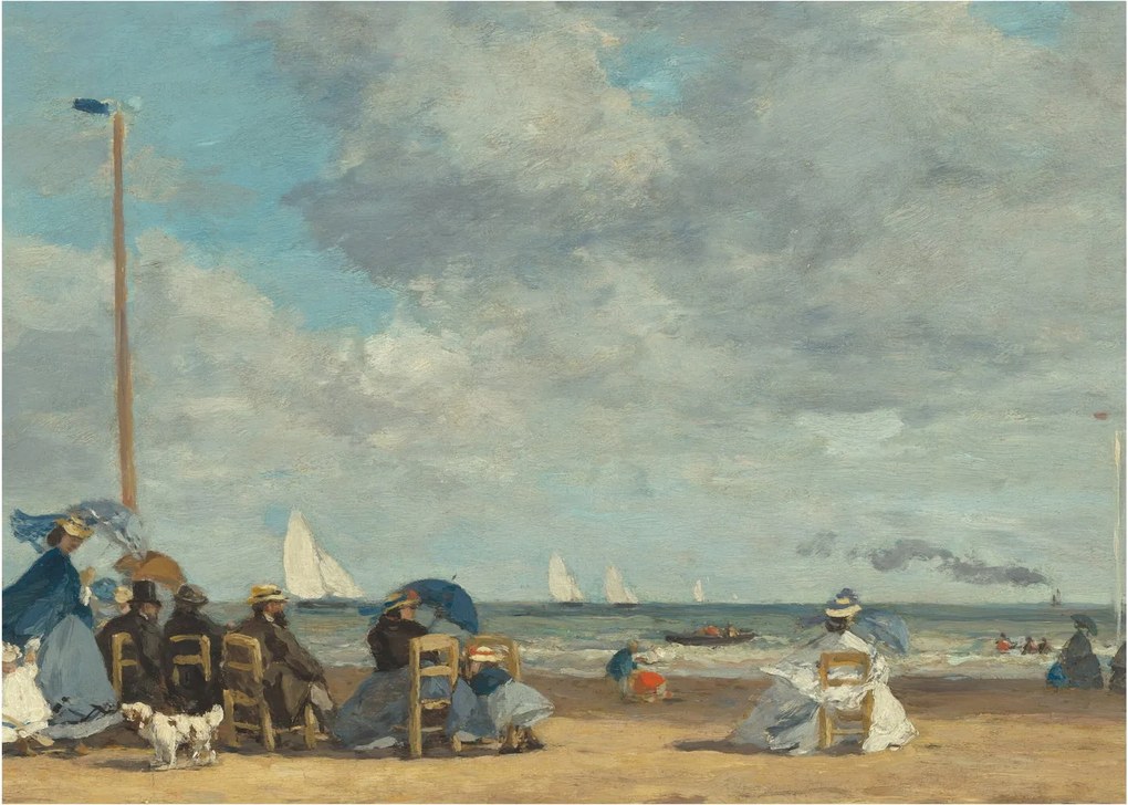 Kép - Eugène Boudin, Beach  at Trouville, reprodukciók (70x50 cm)