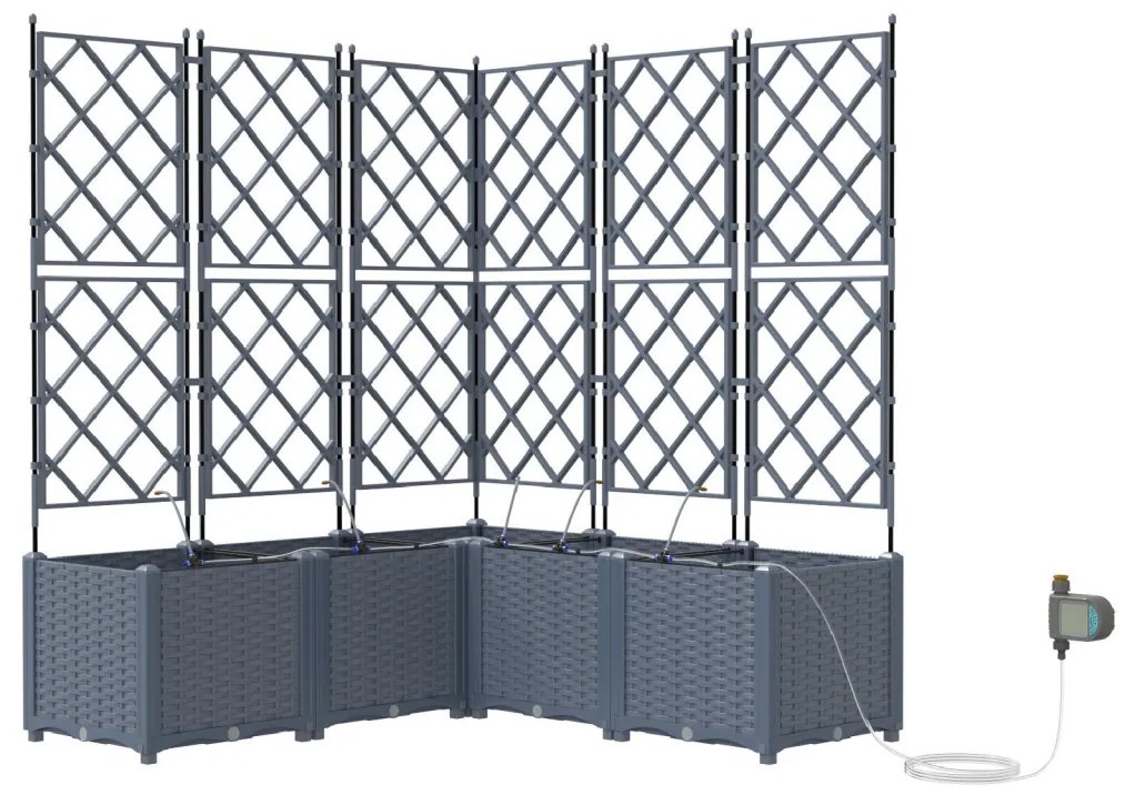 Kerti ültetők Világosszürke 120 x 120 x 142 cm Acél