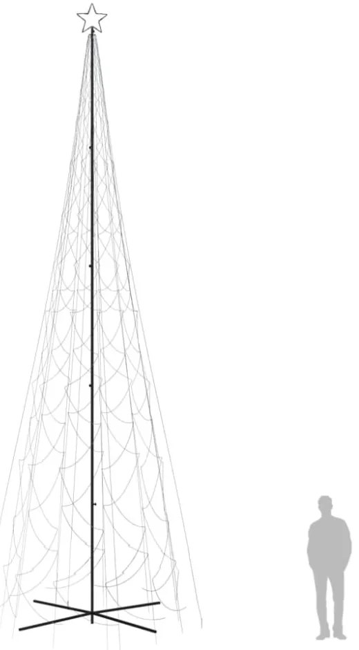 kúp alakú karácsonyfa 3000 hideg fehér LED-del 230 x 800 cm
