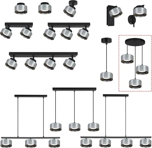 BRILAGI - LED RGB dimmelhető csillár AURA LUX 3xGX53/14W/230V Tuya Wi‑Fi fekete/füstszínű