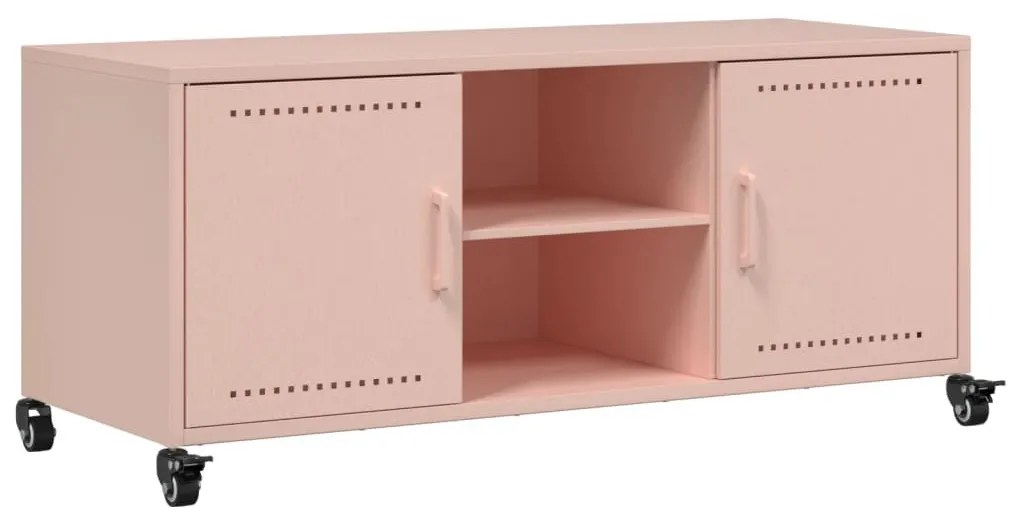 rózsaszín acél TV-szekrény 100,5 x 39 x 43,5 cm
