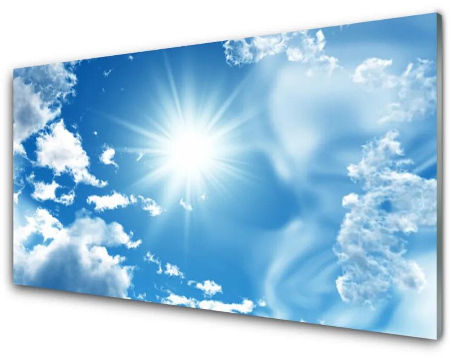 Akrilüveg fotó Blue Sky Sun Clouds 140x70 cm
