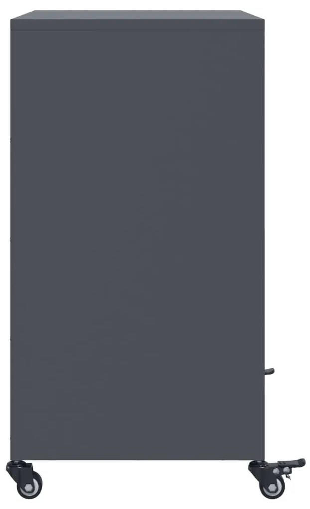 antracitszürke acél tálalószekrény 68x39x72 cm