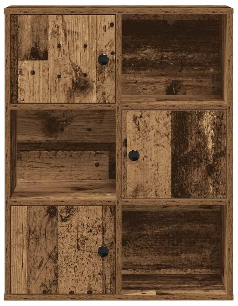 antik fa színű szerelt fa könyvespolc 60x24x76,5 cm