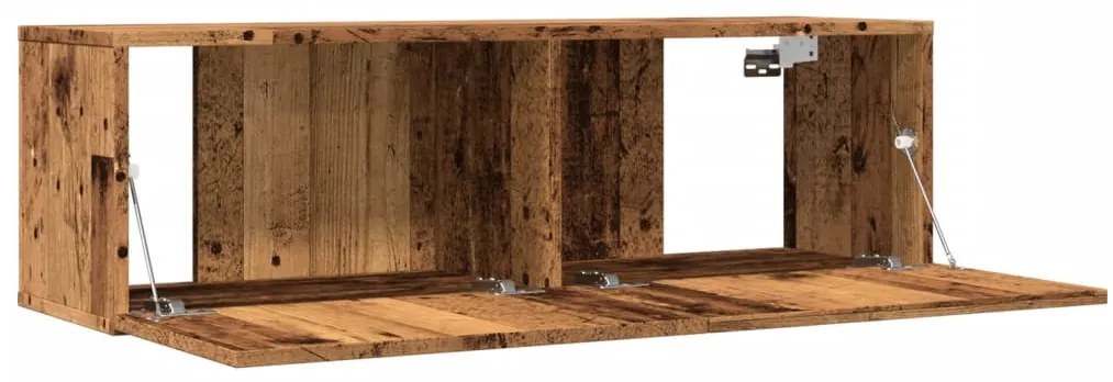 2 db antik fa színű falra szerelhető TV-szekrény 100x30x30 cm
