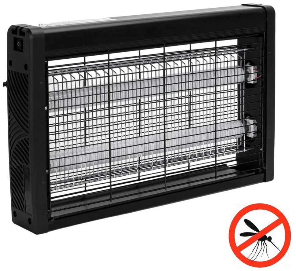 Brilagi - Elektromos rovarcsapda 2xUV/10W/230V, 60 m², fekete