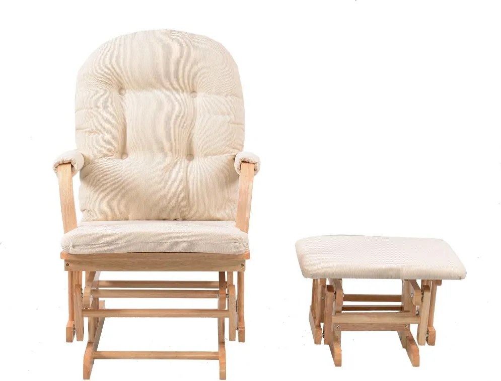 Catini TREVISO Kényelmes relax fotel taburettel, világos fa