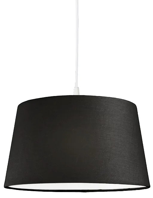 Modern lógólámpa fehér fekete árnyékolóval 45 cm - Pendant