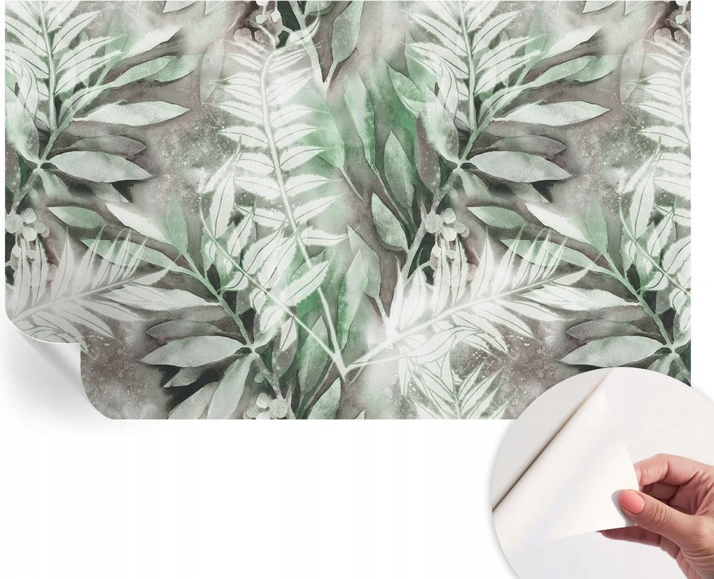 Öntapadós fali fotótapéta Hálószobába Akvarell levelek 416x254 cm