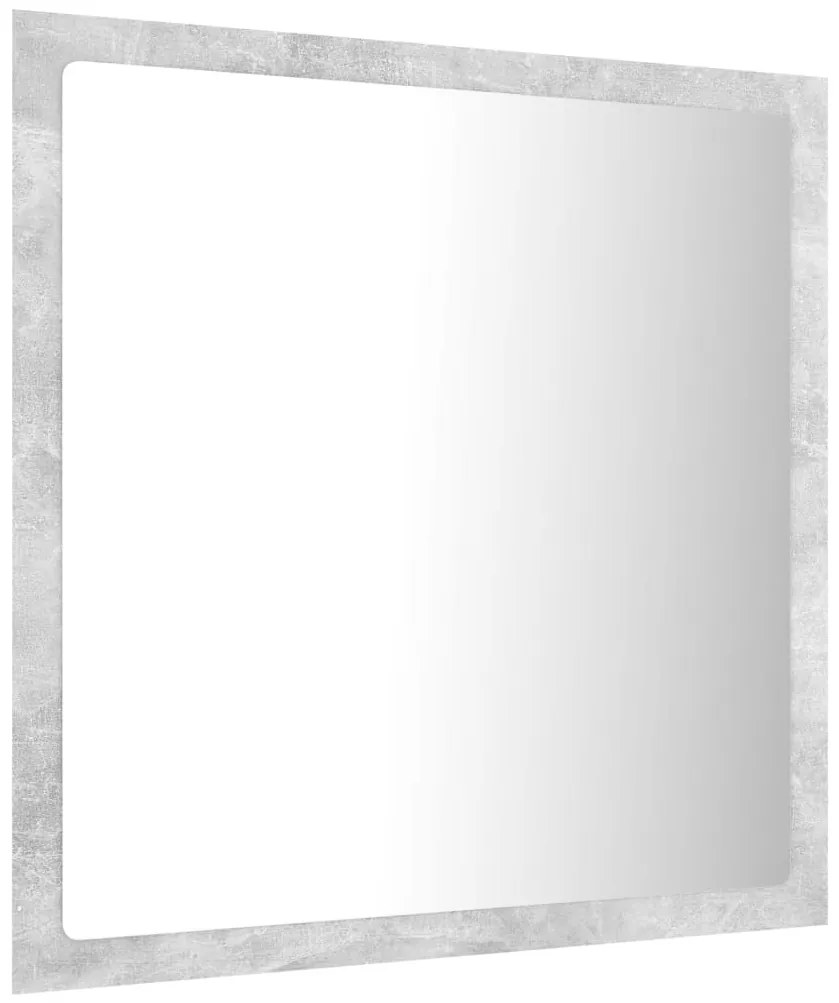 betonszürke akril LED-es fürdőszobatükör 40x8,5x37 cm